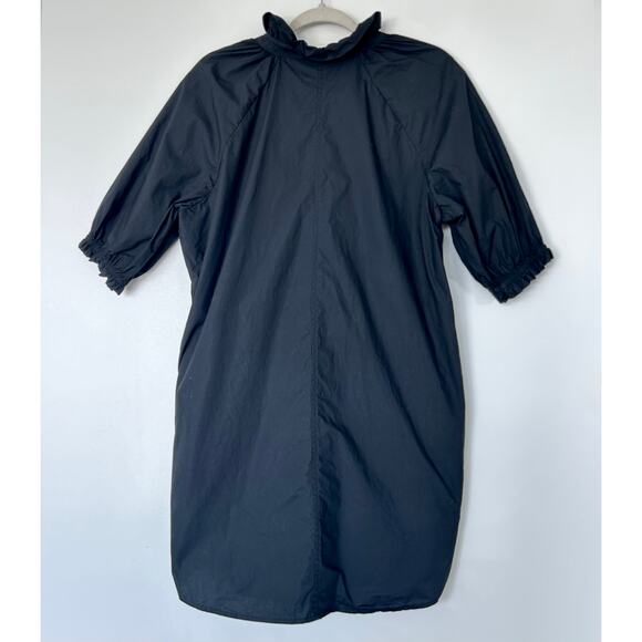 NWOT Sundays Spence Black Cotton Mini Dress Puff Sleeve V-Neck Shift Style Small - Picture 10 of 13